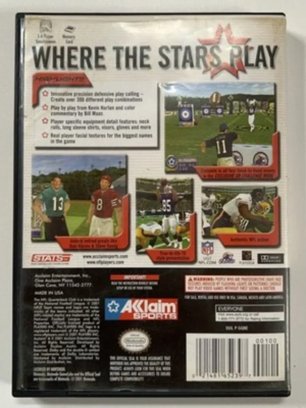 NFL QB Club 2002 Nintendo GameCube Case & Disc - No Manual TESTED